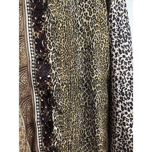 Vintage Allison Taylor Cheetah Print 100% Silk Button Up Shirt Women Size L - Picture 2 of 10